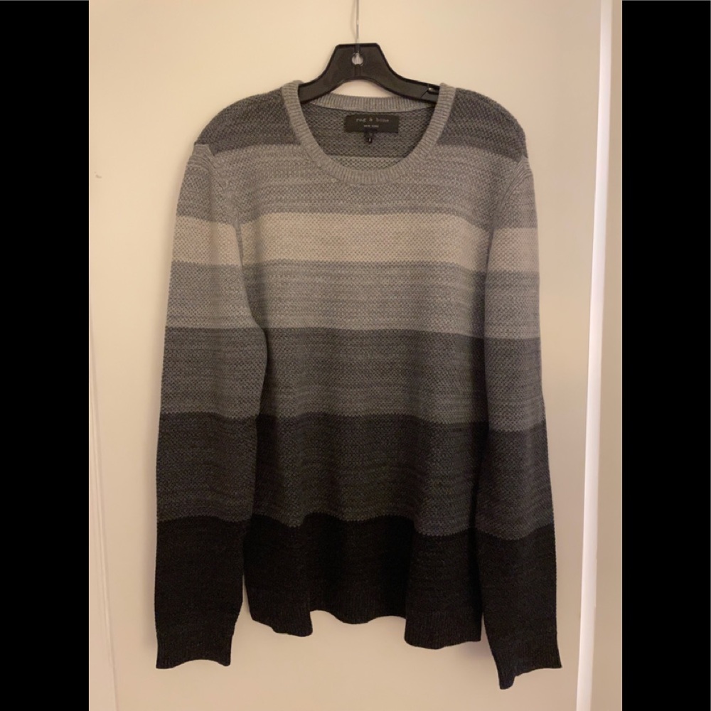 Rag and Bone Multi Stripe Crew Neck Sweater